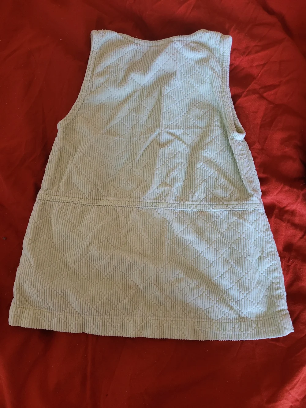 Kids Sleeveless Corduroy Dress - Light Green
